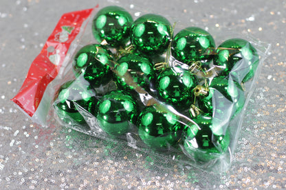 Set of 6 Small Green Christmas Baubles
