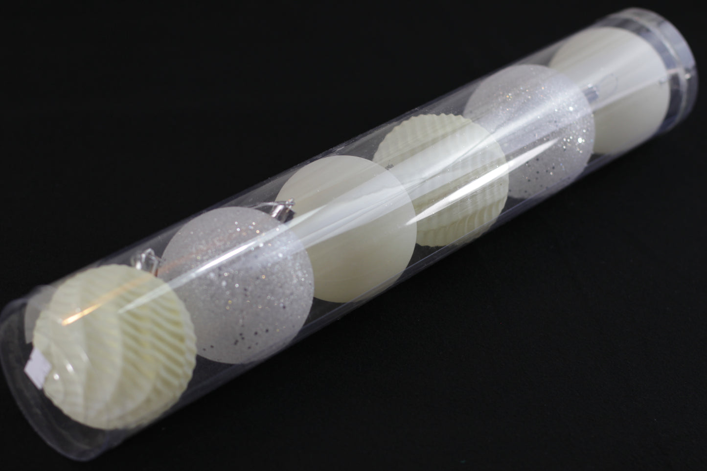 Assorted Set of 6 Creamy Christmas Baubles