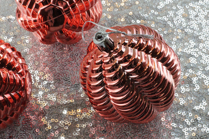 Set of 3 Red & Gold Christmas Baubles