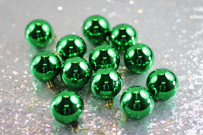 Green Shiny Christmas Baubles – Set of 12