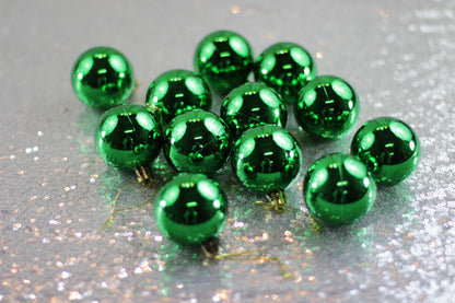 Set of 6 Small Green Christmas Baubles