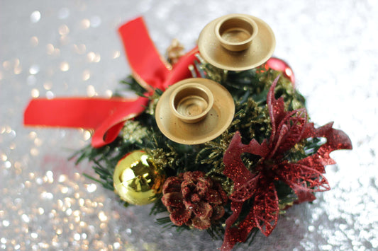 Christmas Candle Holder Centerpiece