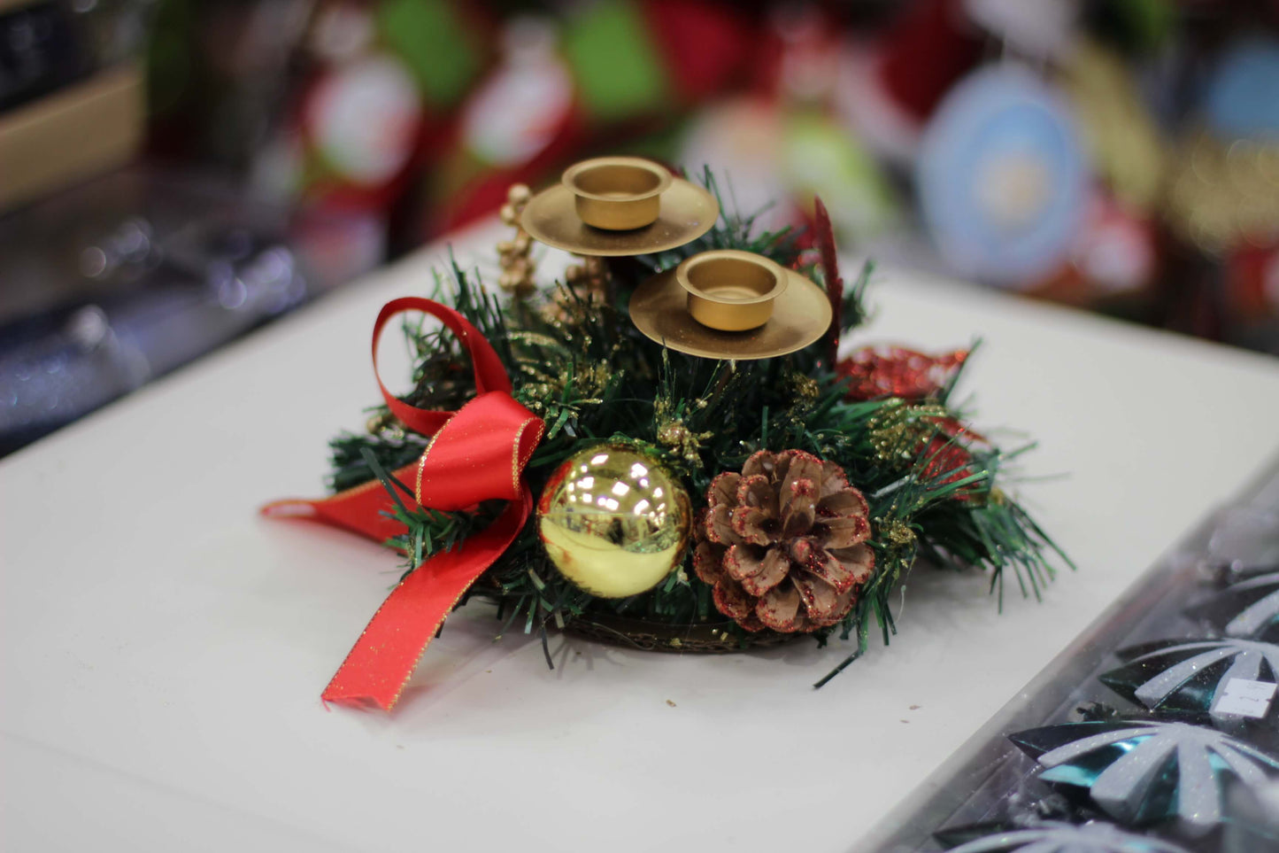 Christmas Candle Holder Centerpiece
