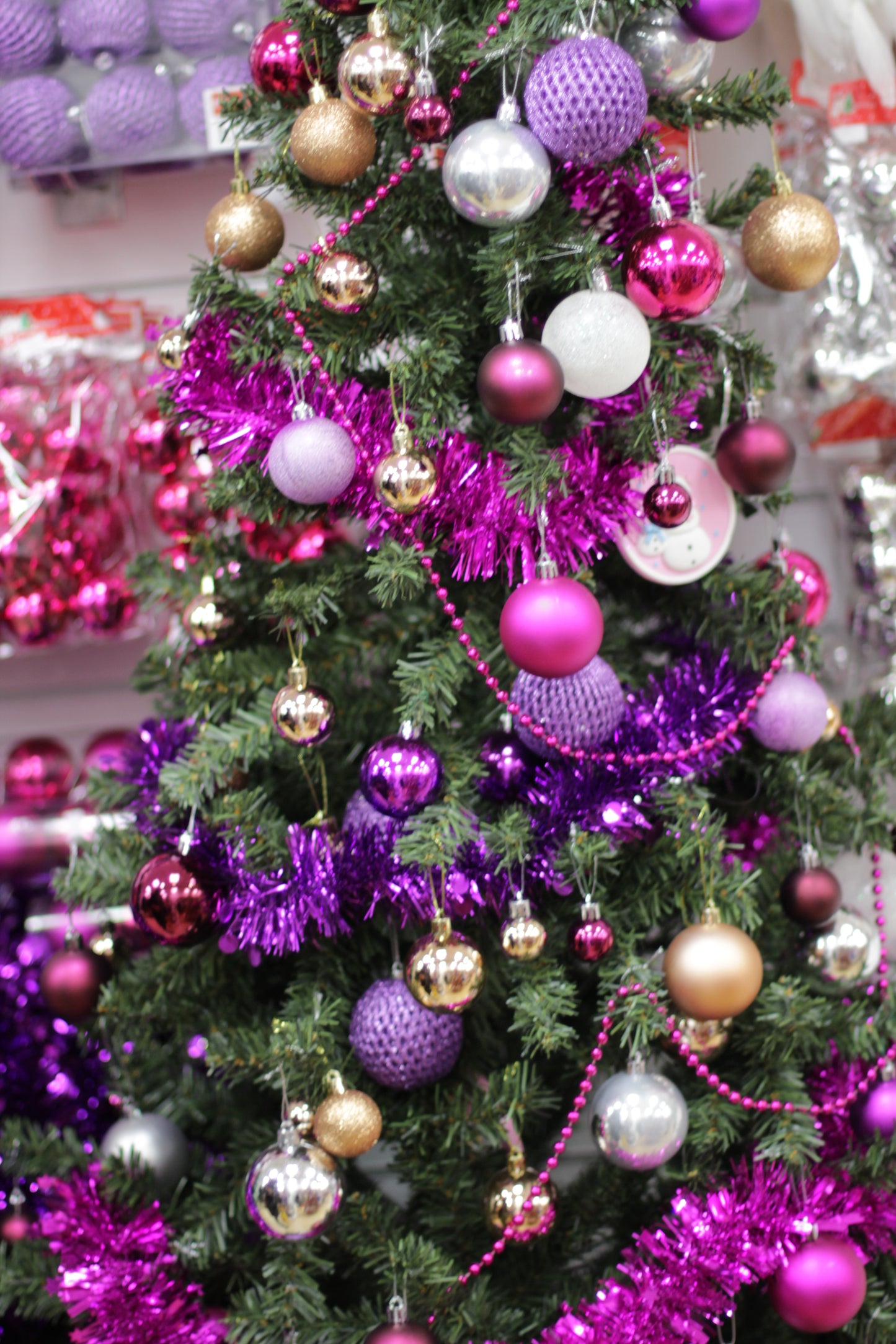 Chunky Purple Star Tinsel Garland