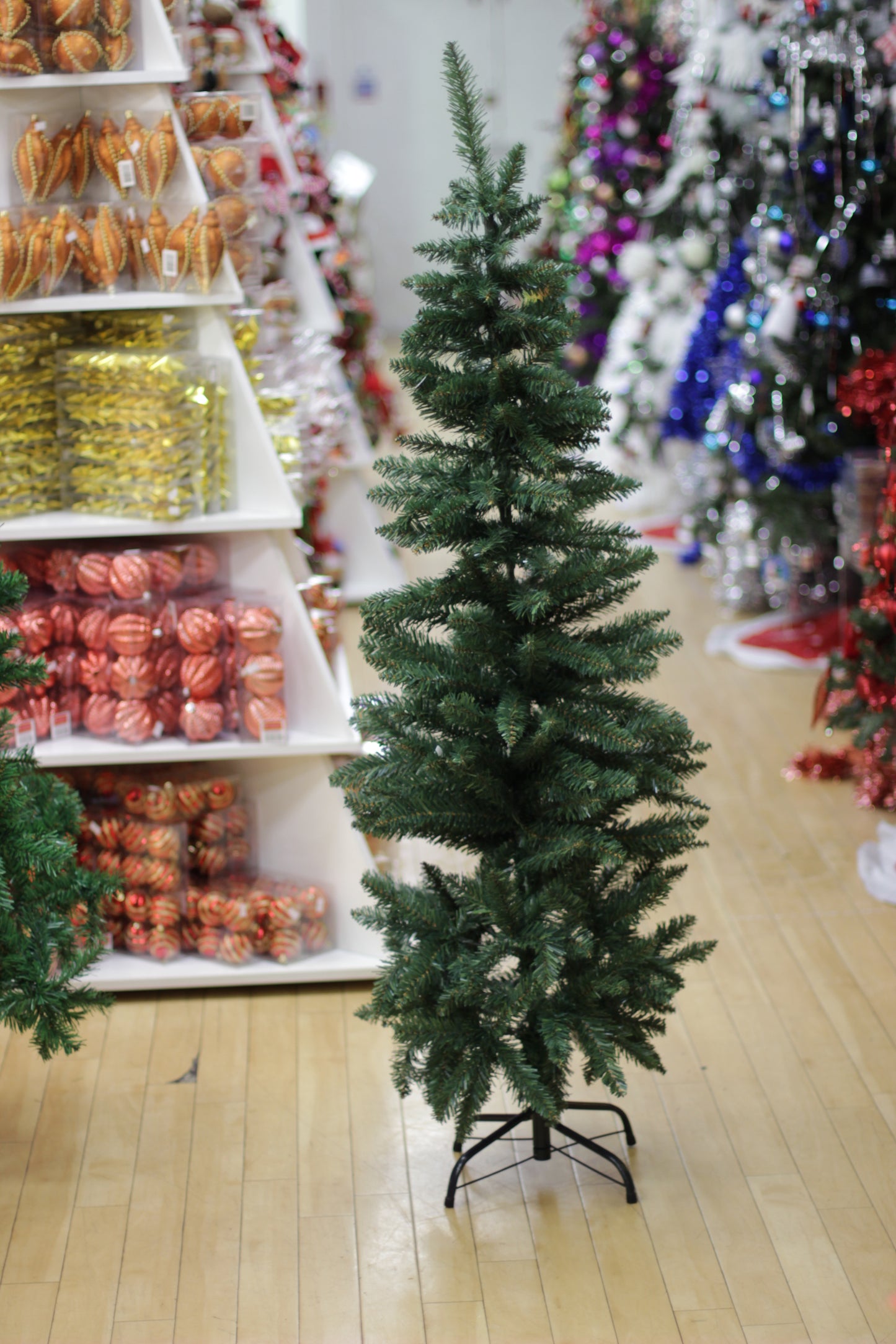 Slimline Green Artificial Christmas Tree  6 ft / 150 cm
