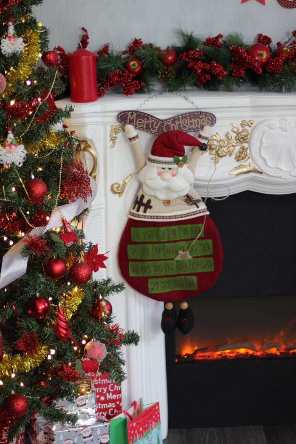 Santa Advent Calendar Wall Hanging