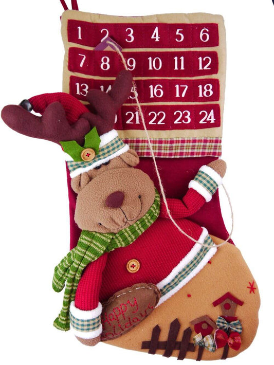 Reindeer Advent Calendar Christmas Stocking