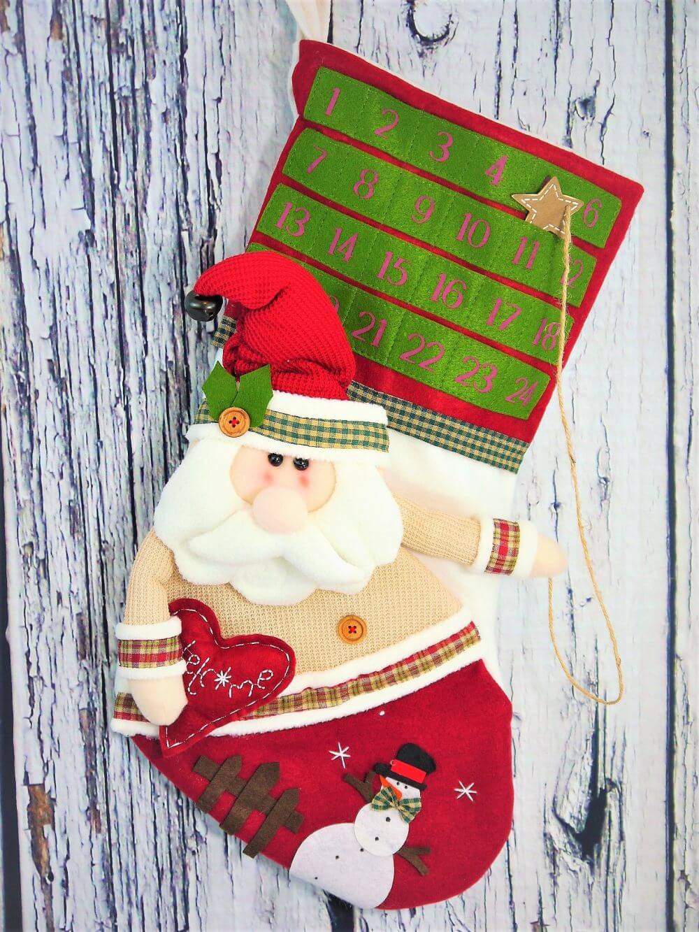 Santa Claus Christmas Stocking Advent Calendar