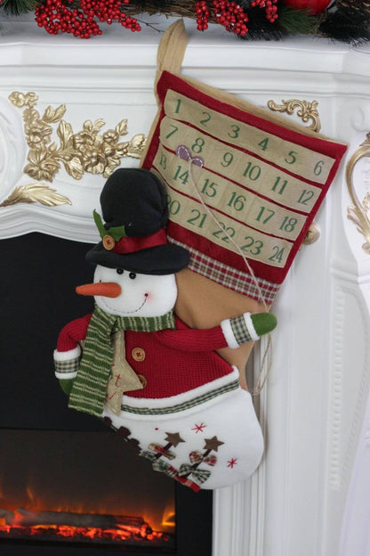 Snowman Advent Calendar Christmas Stocking