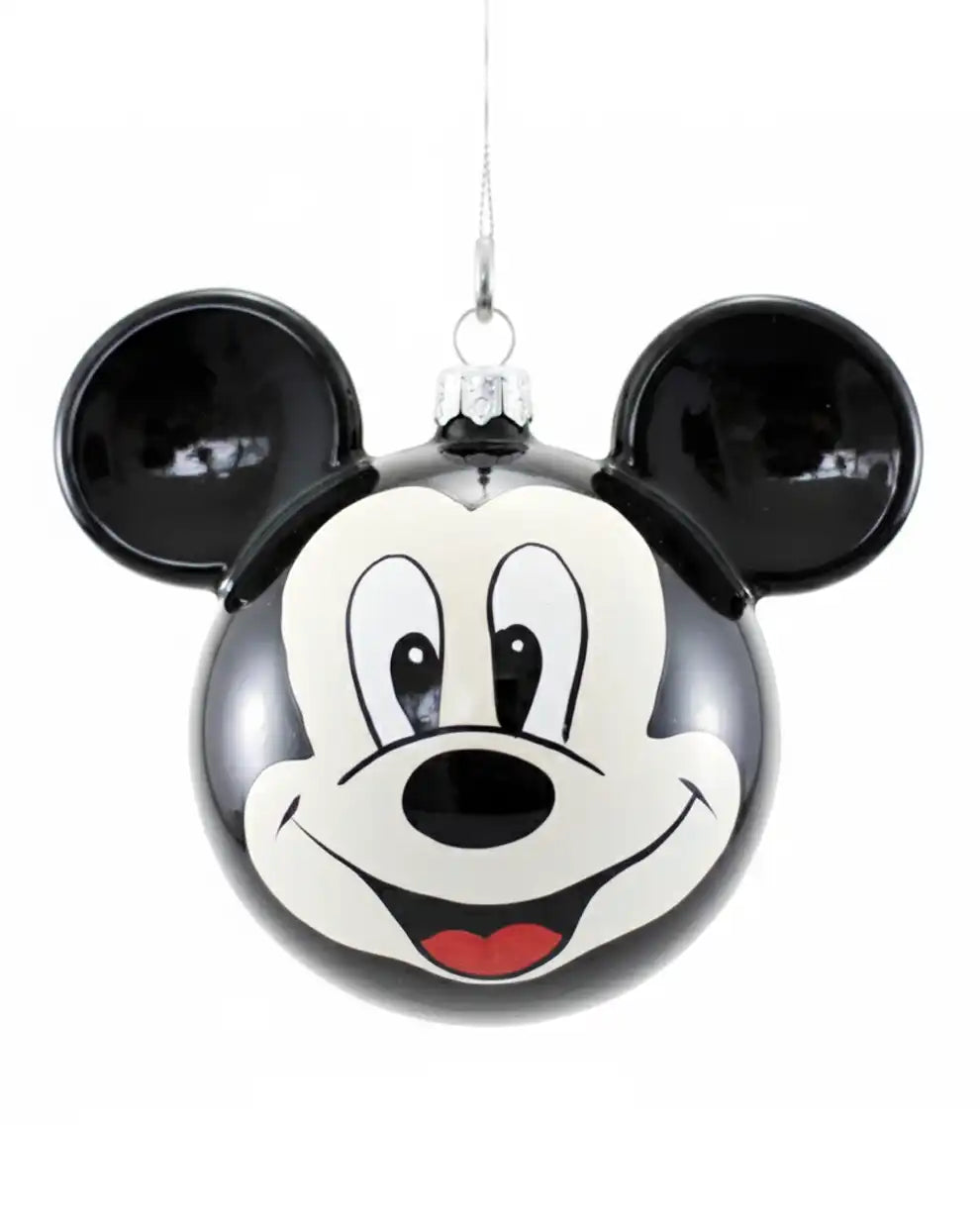 Disney Mickey Mouse Head Glass Christmas Bauble