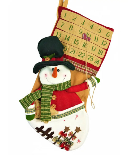 Snowman Advent Calendar Christmas Stocking