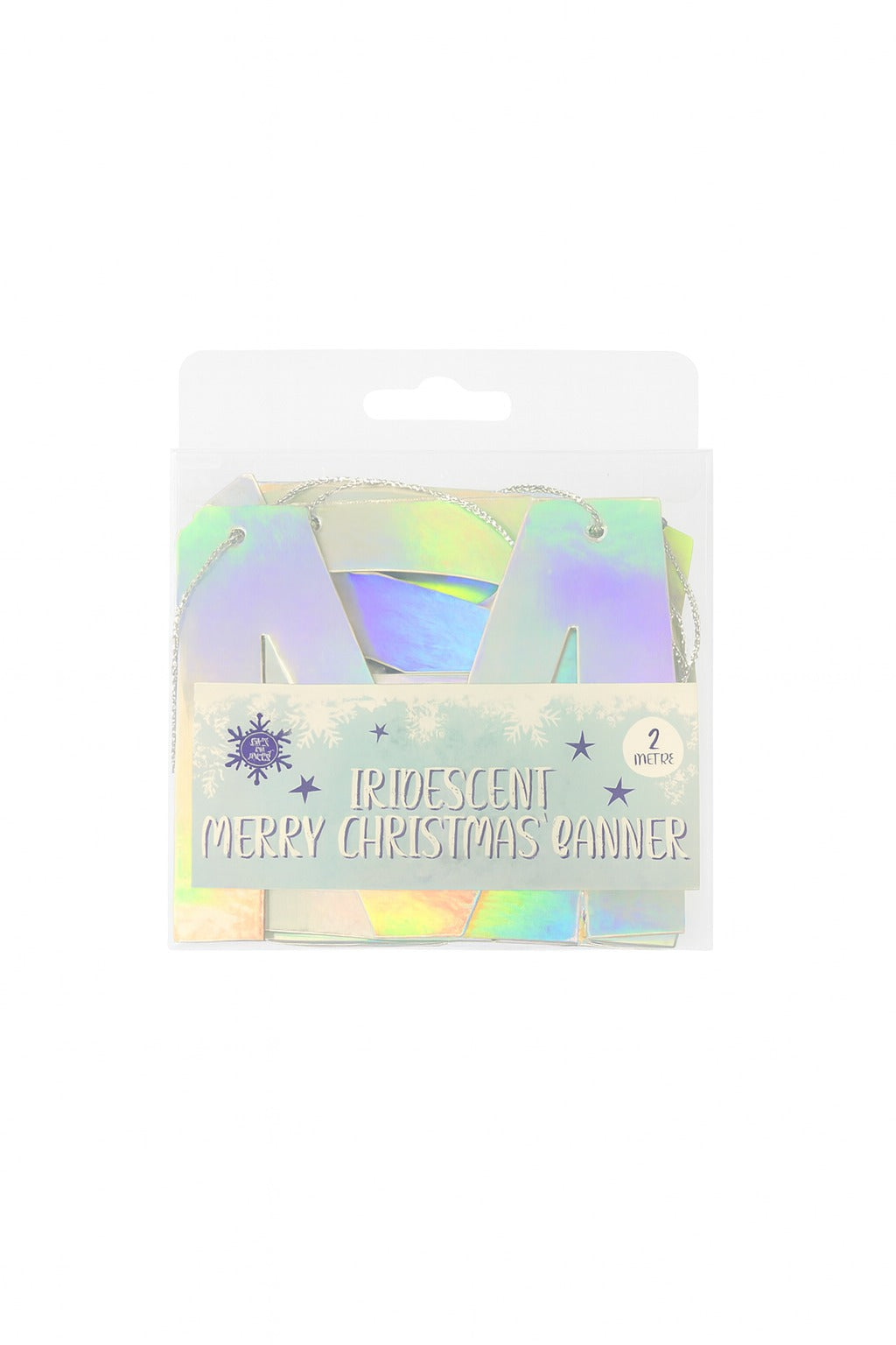Merry Christmas Banner Iridescent Foil Decoration