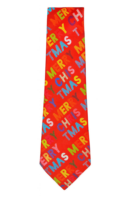 Musical Merry Christmas Novelty Tie Bright Multicolour Festive Design