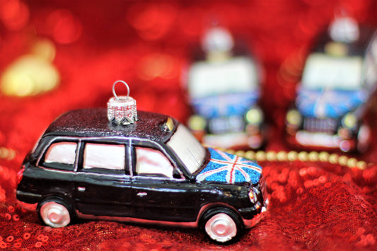 London Taxi Glass Christmas Ornament