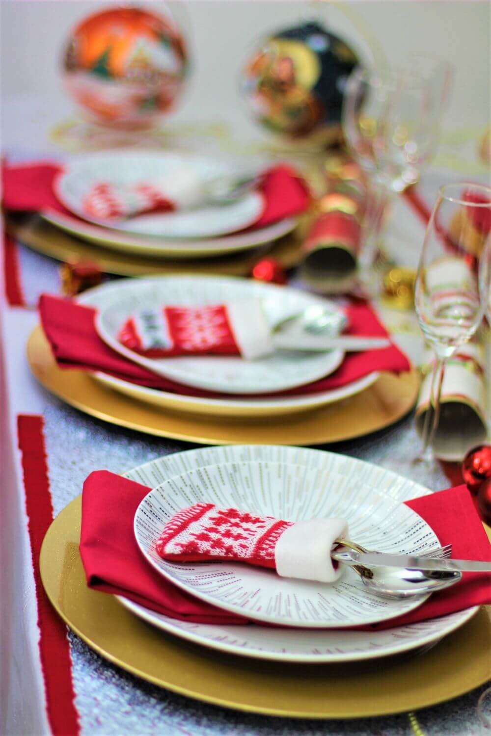 Red & White Knitted Christmas Stocking