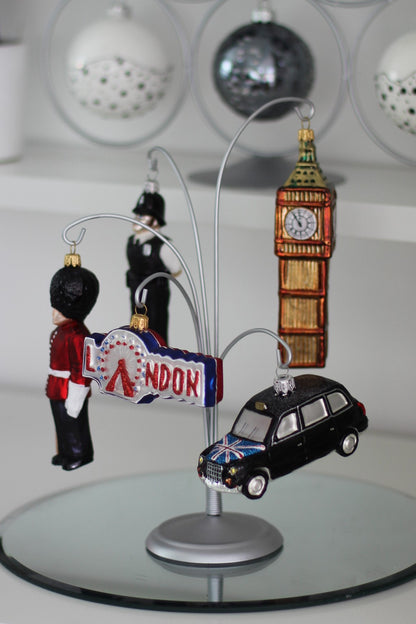 Silver Fountain Bauble Stand With 5 Arms