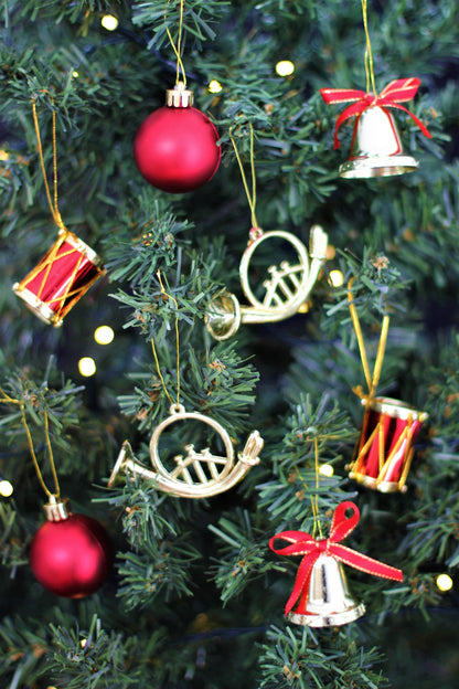 Red & Gold Mini Christmas Ornament Set 9 Pieces