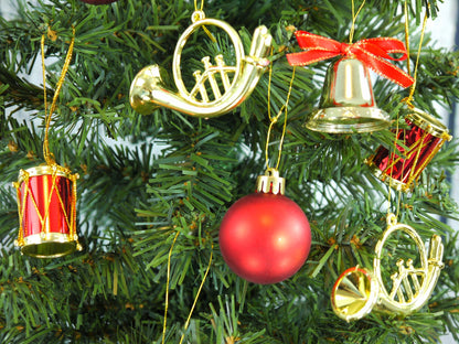 Red & Gold Mini Christmas Ornament Set 9 Pieces