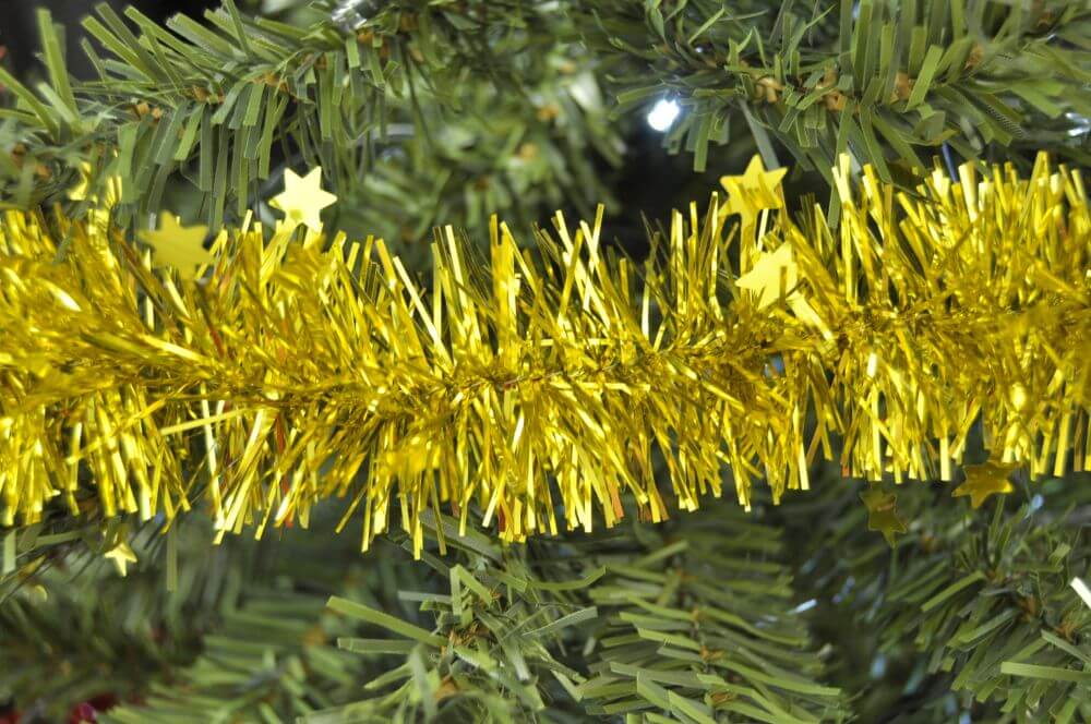 Gold Star Tinsel Garland