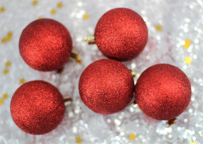 Set of 24 Red Christmas Baubles