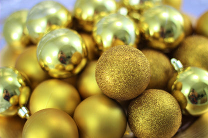 Set of 27 Gold Christmas Baubles