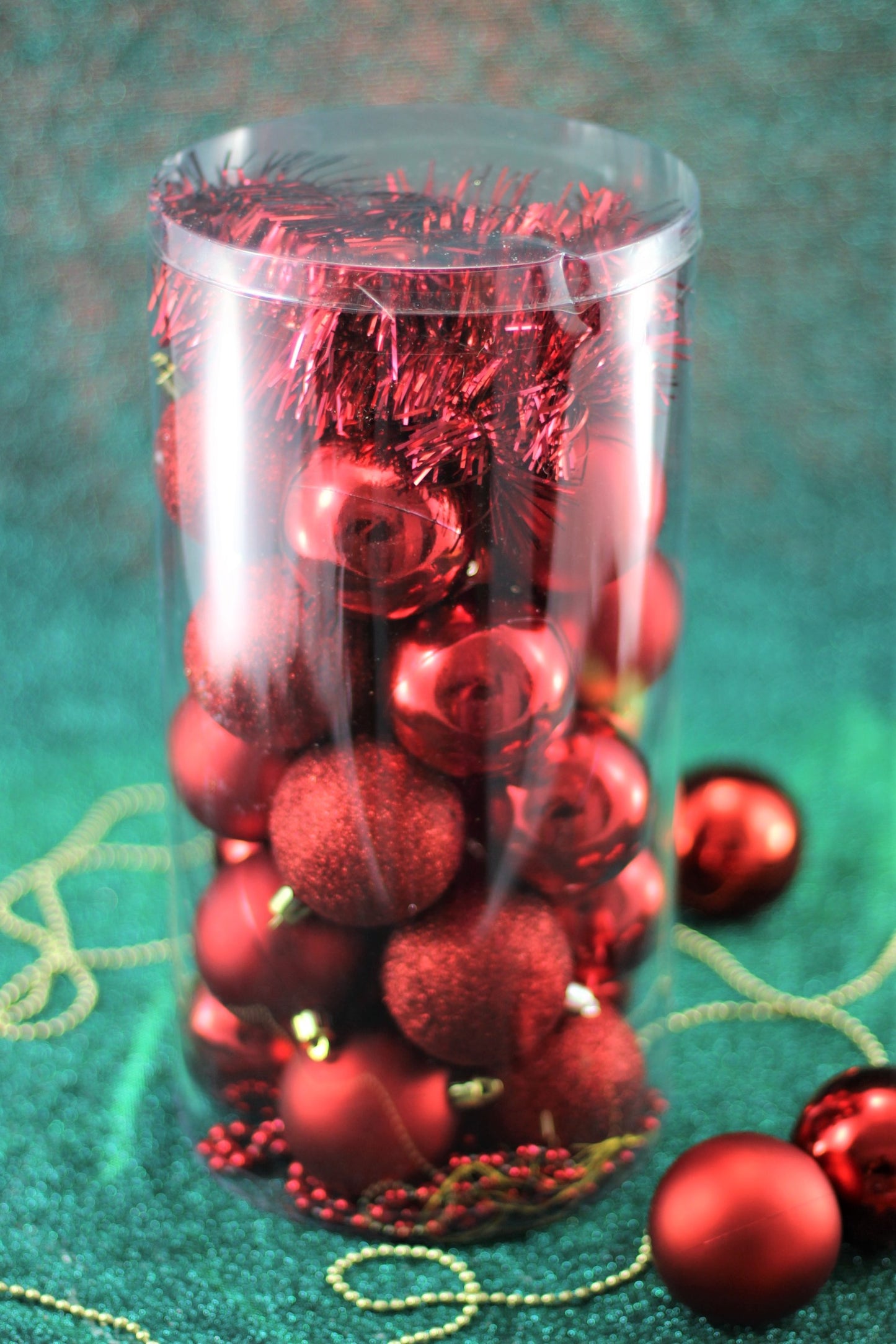 Set of 24 Red Christmas Baubles