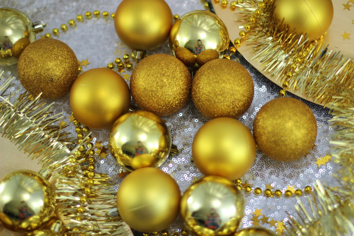 Set of 27 Gold Christmas Baubles