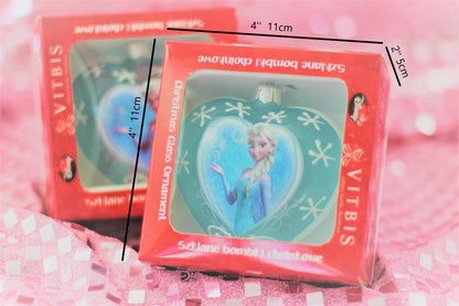 Frozen Elsa Heart-Shaped Glass Christmas Ornament