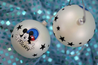 Disney Mickey Mouse Round Christmas Glass Bauble