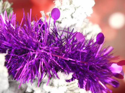 Chunky Purple Dot Tinsel Garland