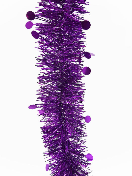Chunky Purple Dot Tinsel Garland