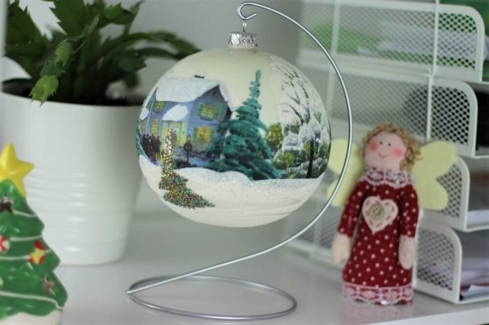 Metal Silver Bauble Display Stand 15 cm / 6" High