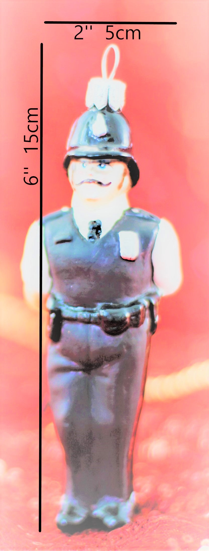 Police Officer  Glass Christmas Ornament