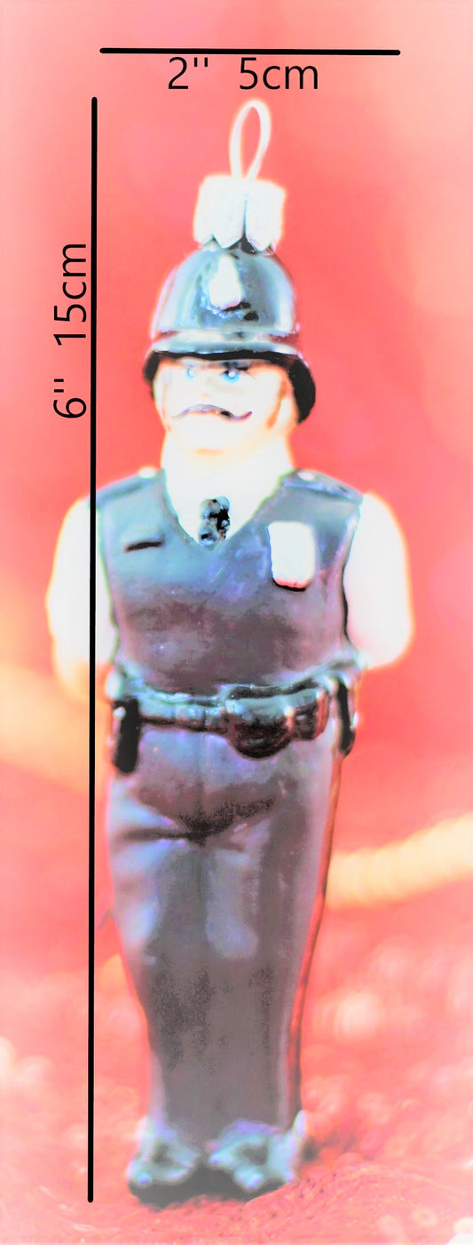 Police Officer  Glass Christmas Ornament