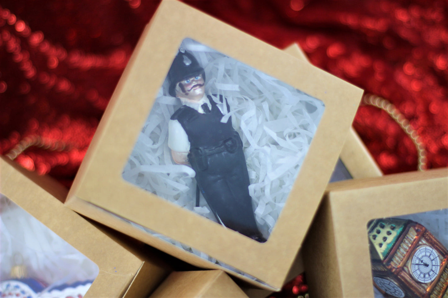 Police Officer  Glass Christmas Ornament