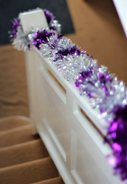 Chunky Purple Star Tinsel Garland