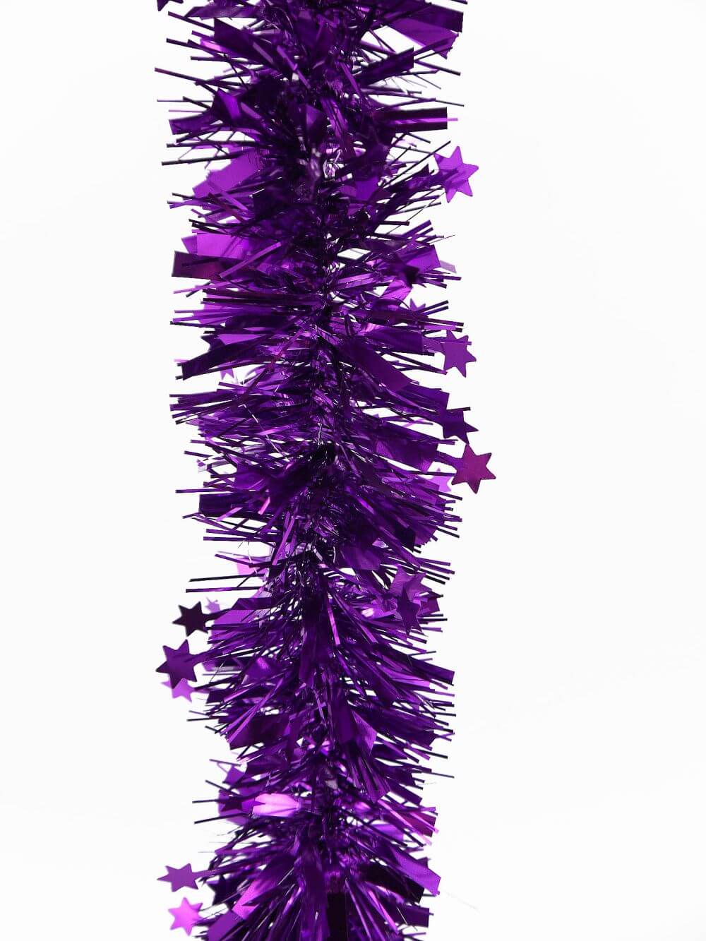 Chunky Purple Star Tinsel Garland