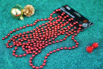 Red Beaded Tinsel Garland
