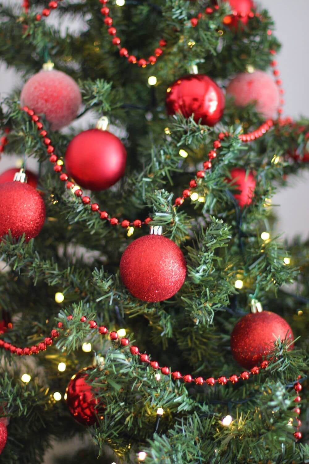 Red Beaded Tinsel Garland
