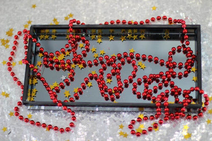 Red Beaded Tinsel Garland