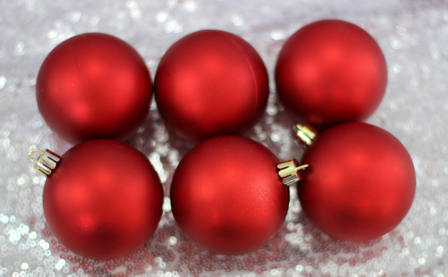 Set of 24 Red Christmas Baubles