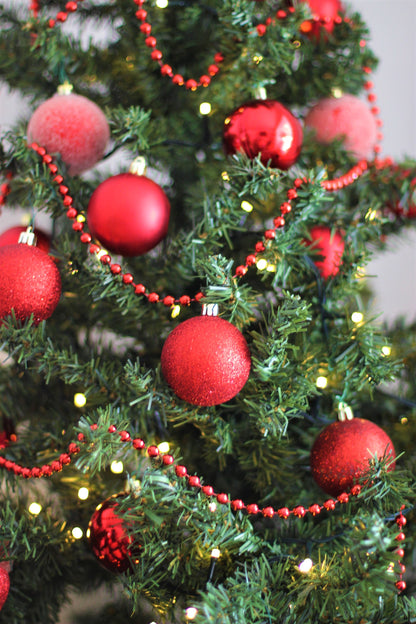 Set of 24 Red Christmas Baubles