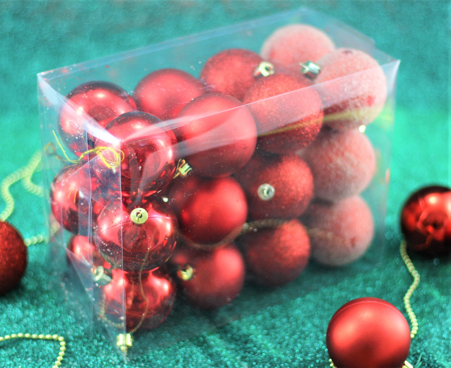 Set of 24 Red Christmas Baubles