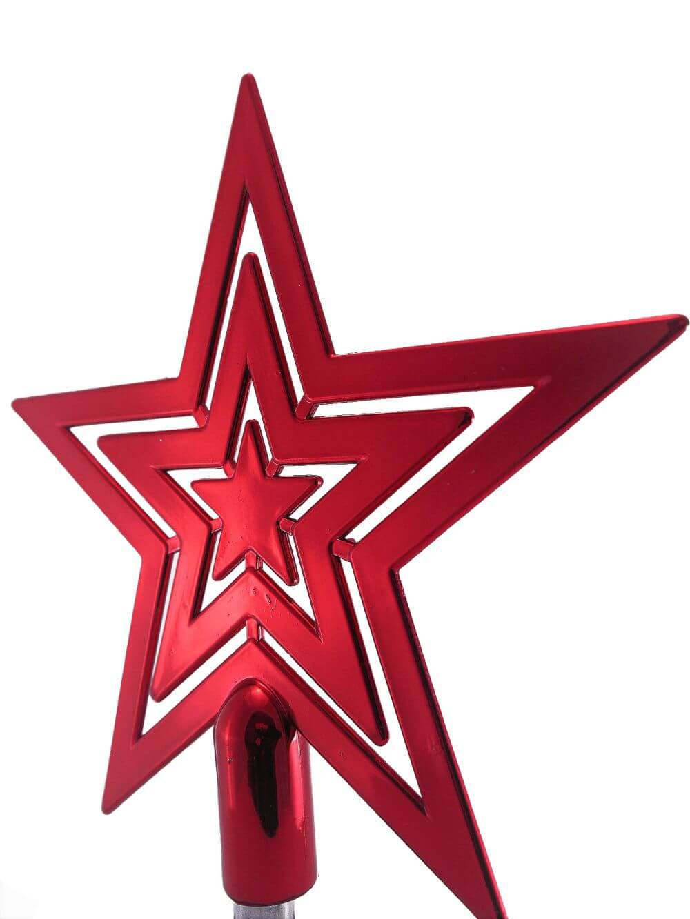 Shiny Red Star Tree Top