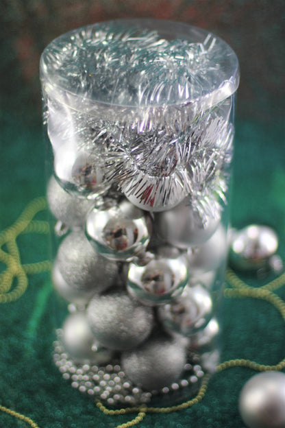 Set of 27 Silver Christmas Baubles