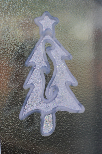 Set Of 3 Silver Glitter Christmas Stickers