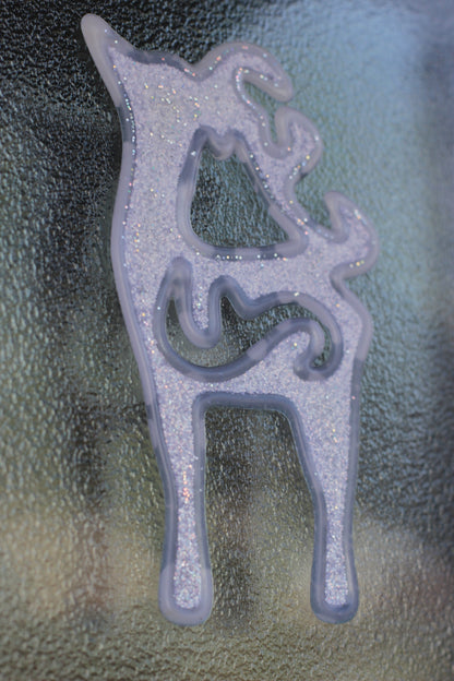 Set Of 3 Silver Glitter Christmas Stickers