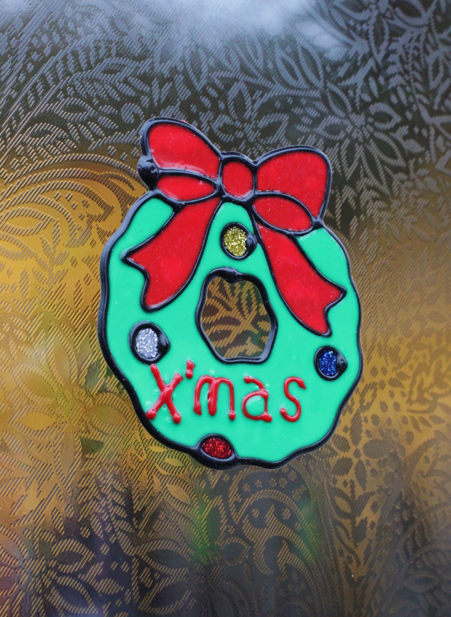 Wreath Double-Sided Christmas Sticker  10 cm (4")