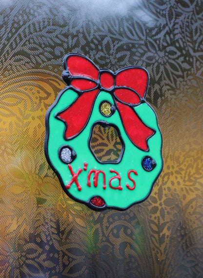 Wreath Double-Sided Christmas Sticker  10 cm (4")
