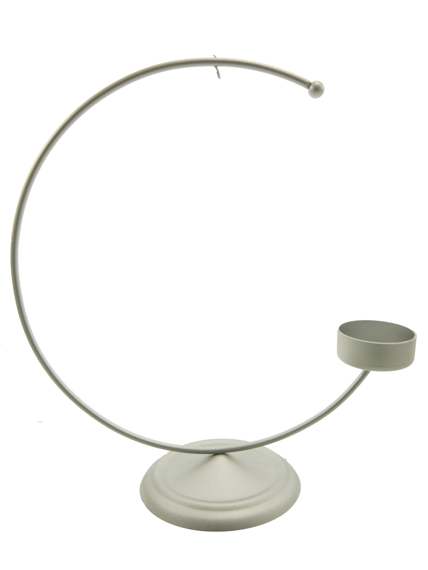 Silver Metal Bauble Display Stand with Tee Light Holder